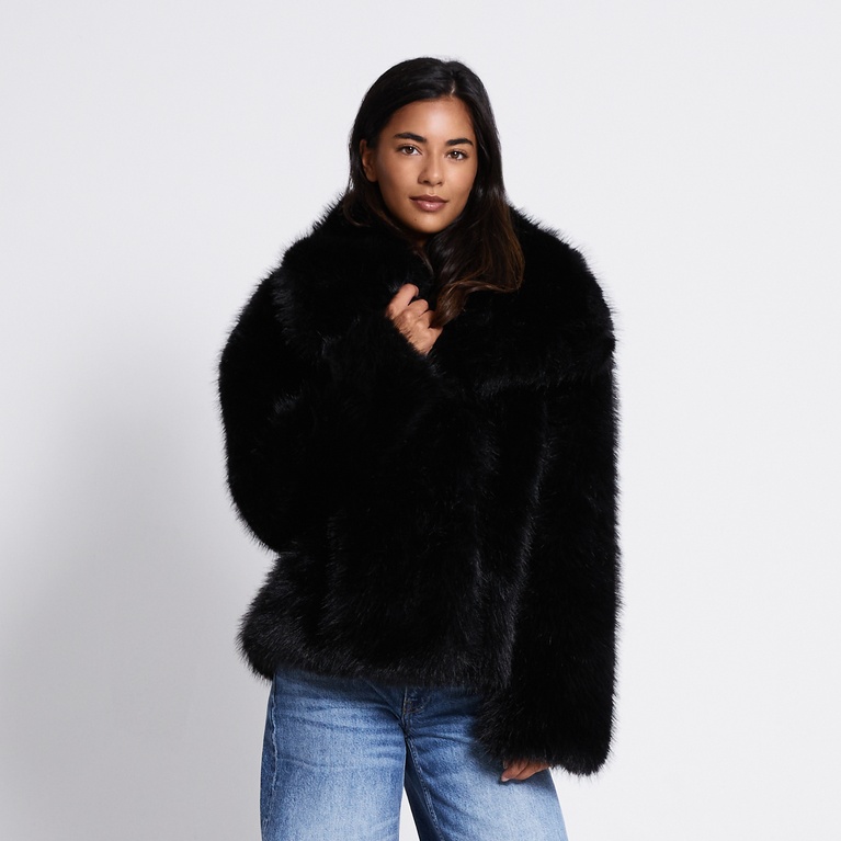 Faux fur jacket "Nathalie" Black
